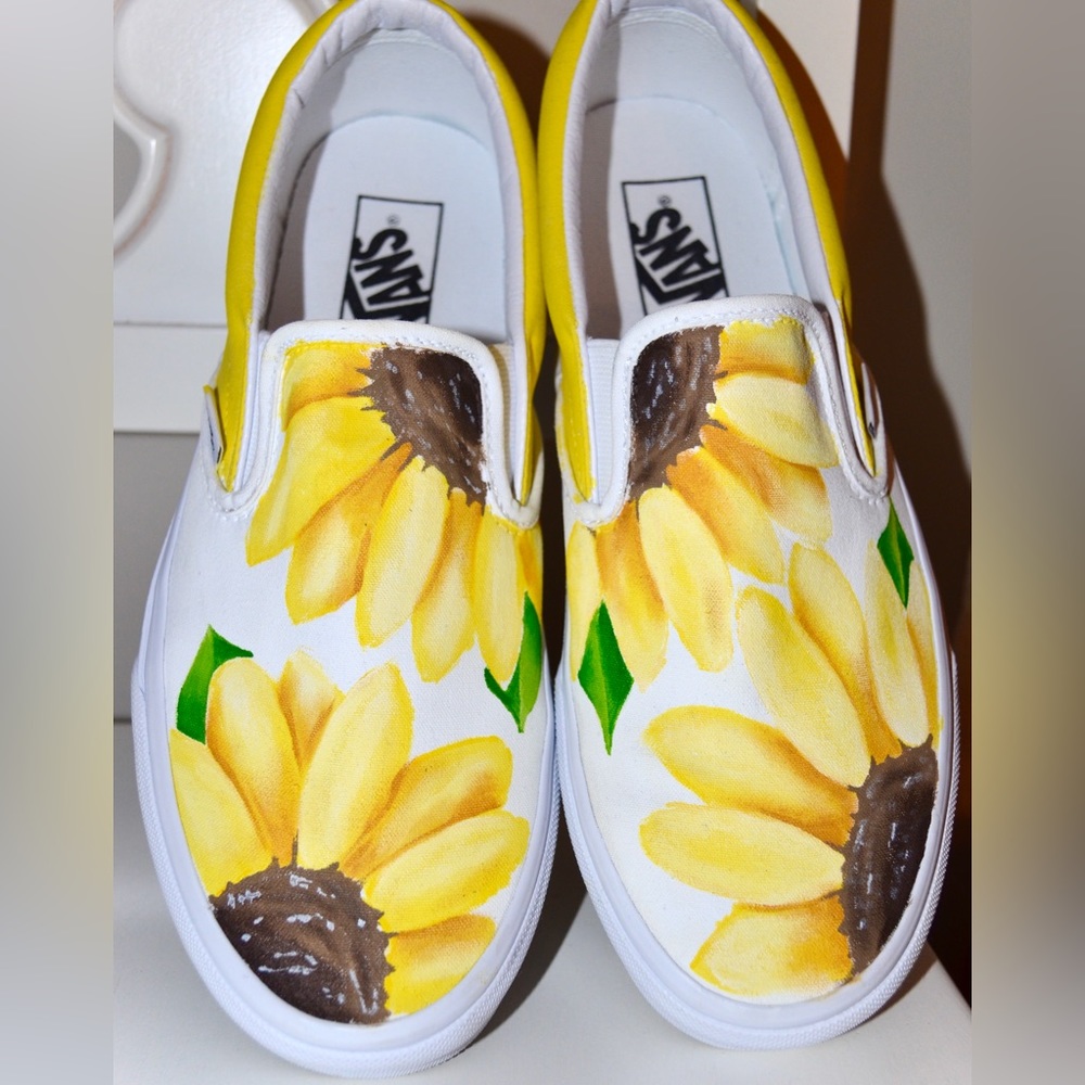 Sunflower painted vans SIZE: 11 women’s